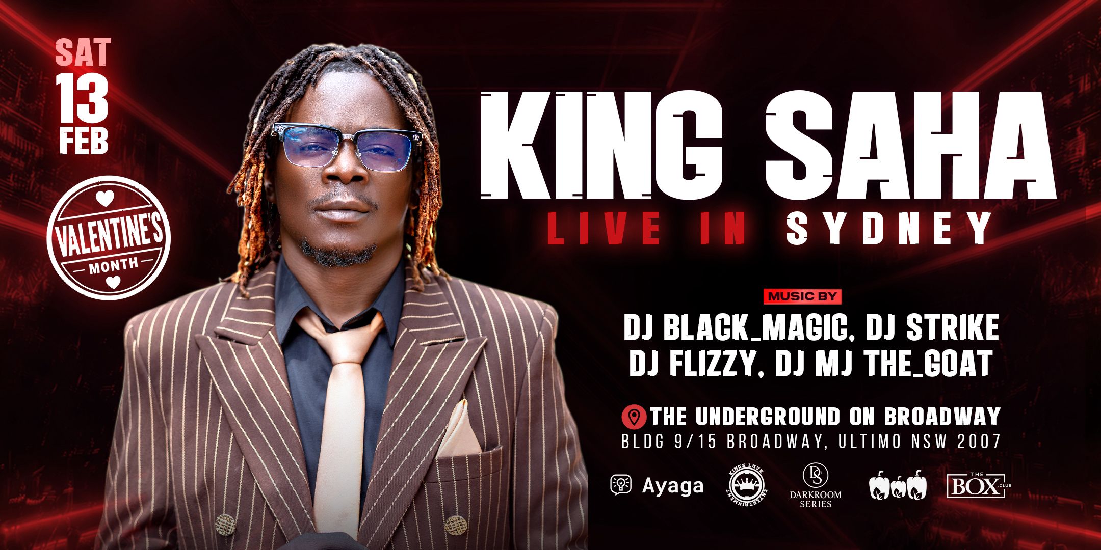 King Saha Live in Sydney flyer